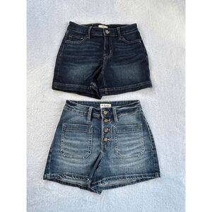 Maurices M Jeans Shorts, Lot of Two, Size 2, High to Mid Rise, Dark Wash